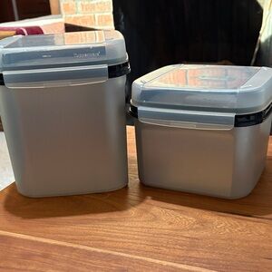 Tupperware Silver Storage Container Duo